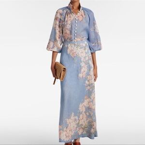 NWT Zimmermann Cascadian Billow Blouse And Bisa Skirt Set